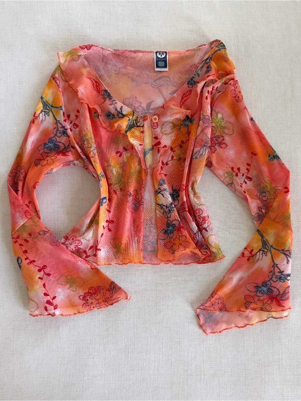 Vintage Y2K Sheer Floral Mesh Bolero Bell
Sleeve Fairy Grunge Shrug - Picture 3 of 6